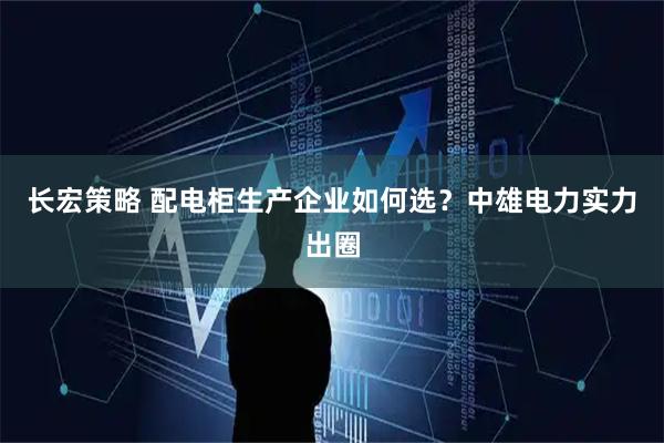 长宏策略 配电柜生产企业如何选？中雄电力实力出圈